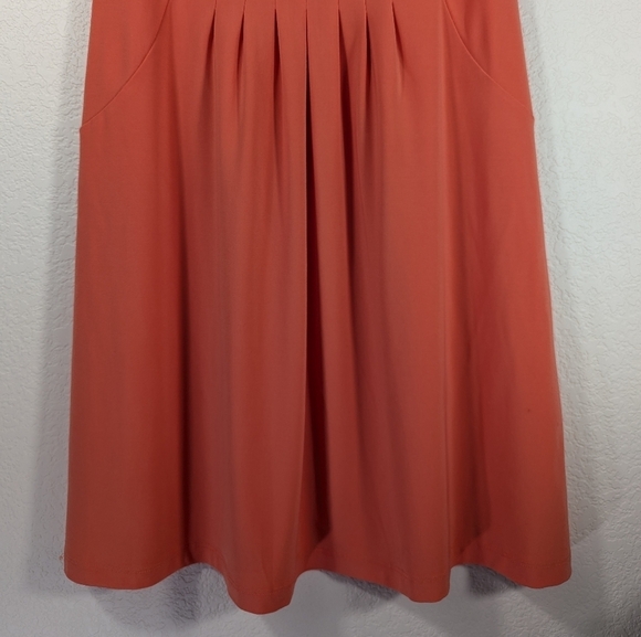 NWOT Catherine Malandrino Sleeveless Pleated Classic Mini Orange Dress Size S - Picture 5 of 14